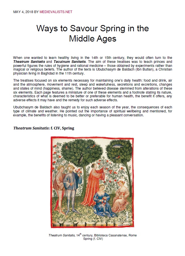 Ways to Savour Spring in the Middle Ages